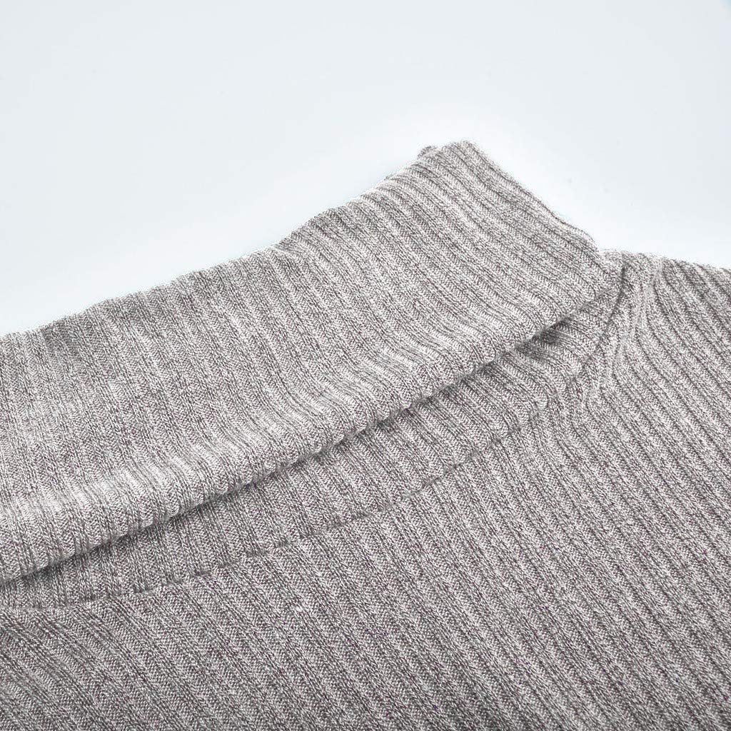 Ymosrh Women's Sweaters Pullover Turtleneck Pullover Button Long Sleeve Loose Knitted Sweater Tops Oversized