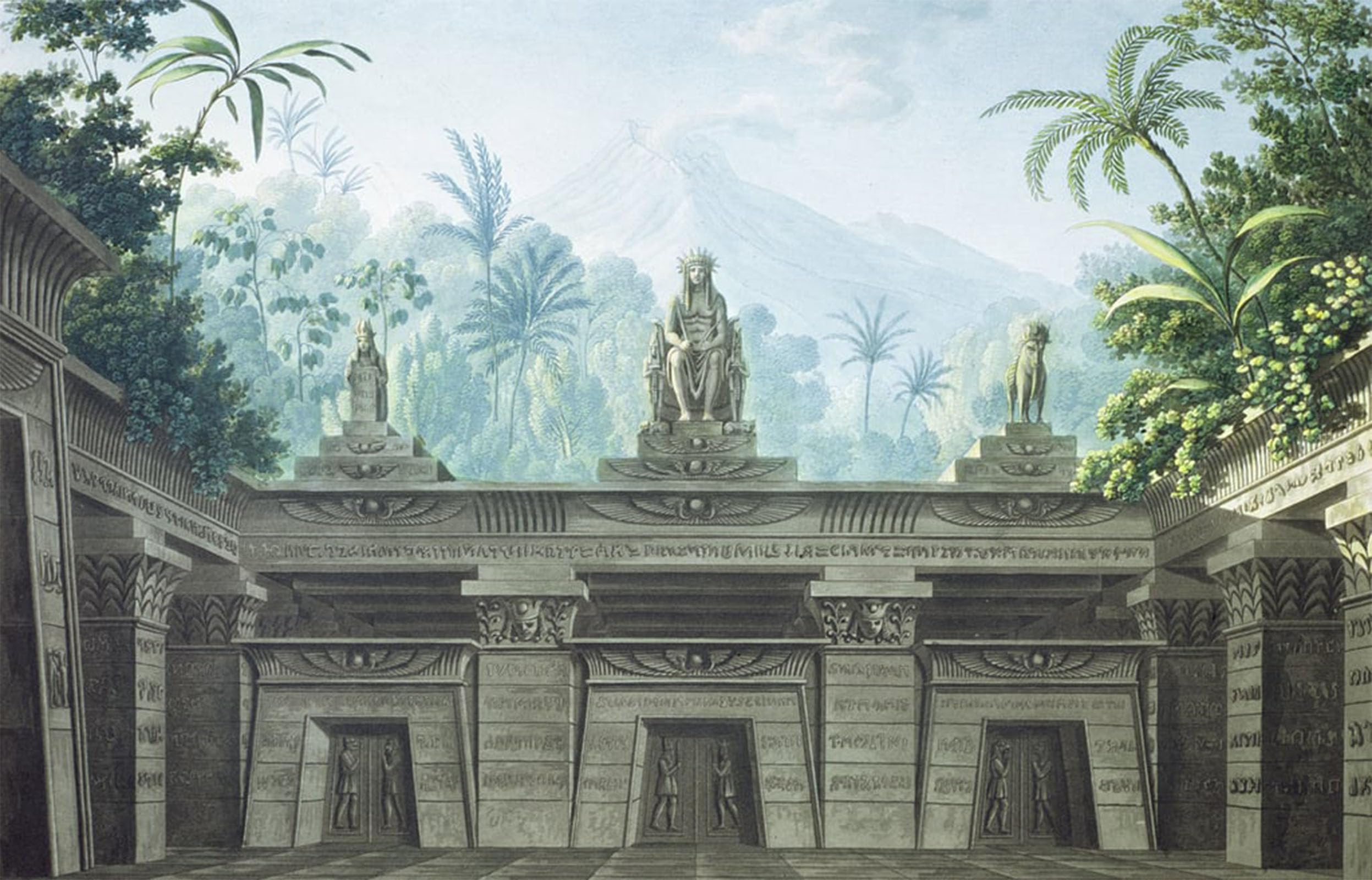 POSTERIIk Vintage Art Print Images Pictures Print Set Design for Act I Scene Xv of 'the Flute by Karl Friedrich Schinkel Modern Colour Posters for Office Home Decor 60x90cm