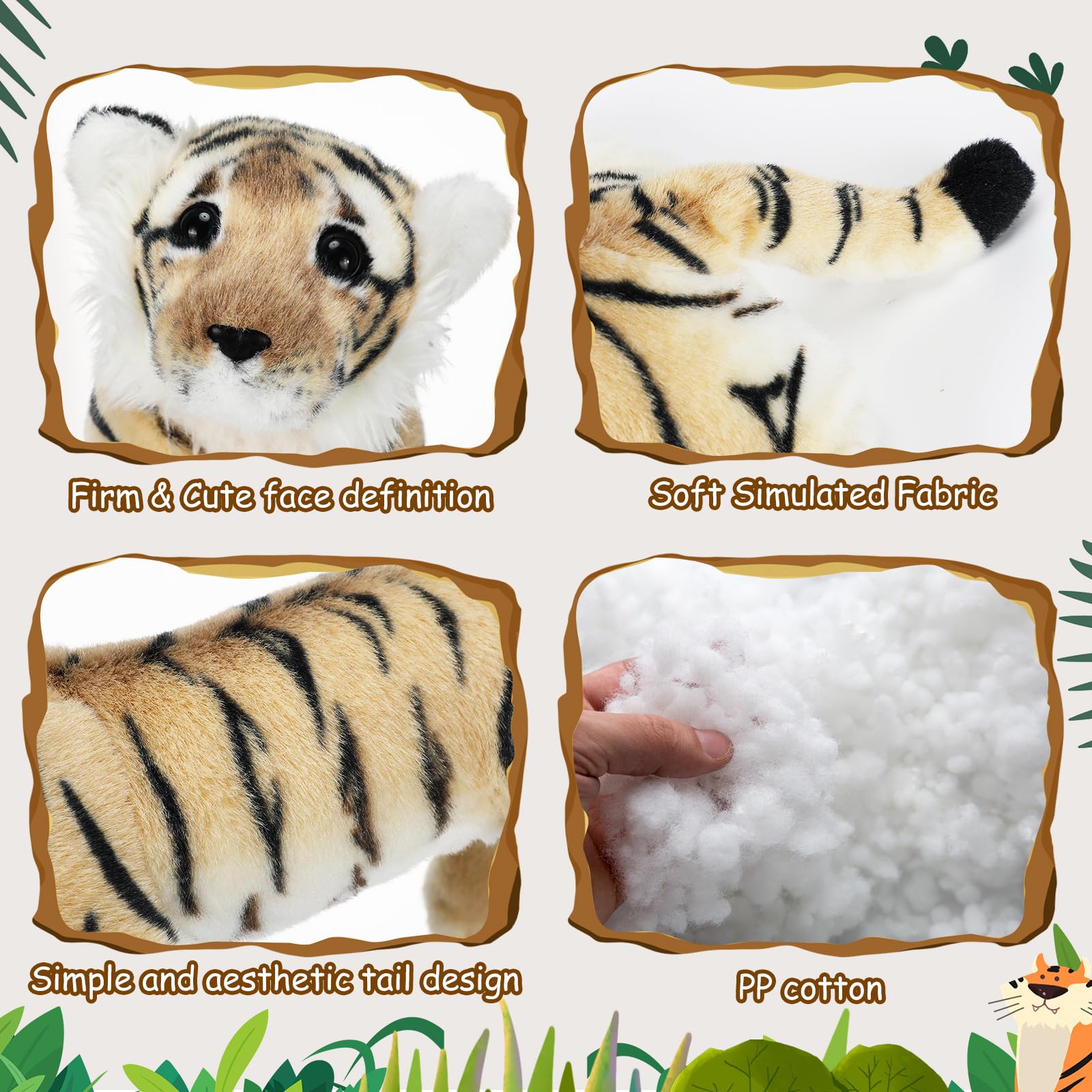 Amazon.co.jp: RoundFunny 15インチ トラぬいぐるみ トラ ヒョウ