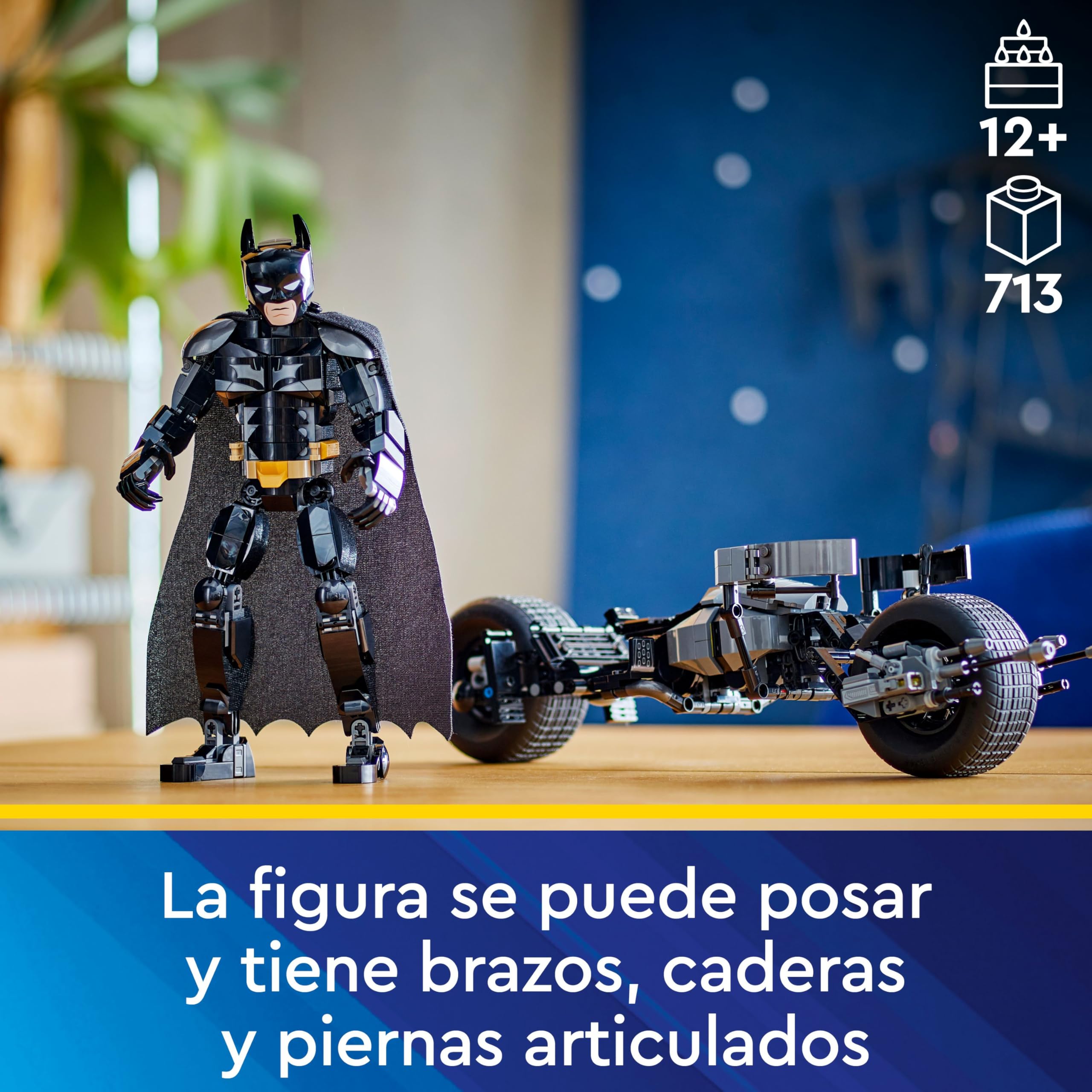 LEGO DC Batman Figura para Construir: Batman y Moto Bat-Pod de Juguete, Figuras de Superhéroes de la Película El Caballero Oscuro, Regalo para Niños y Niñas de 12 Años o Más 76273