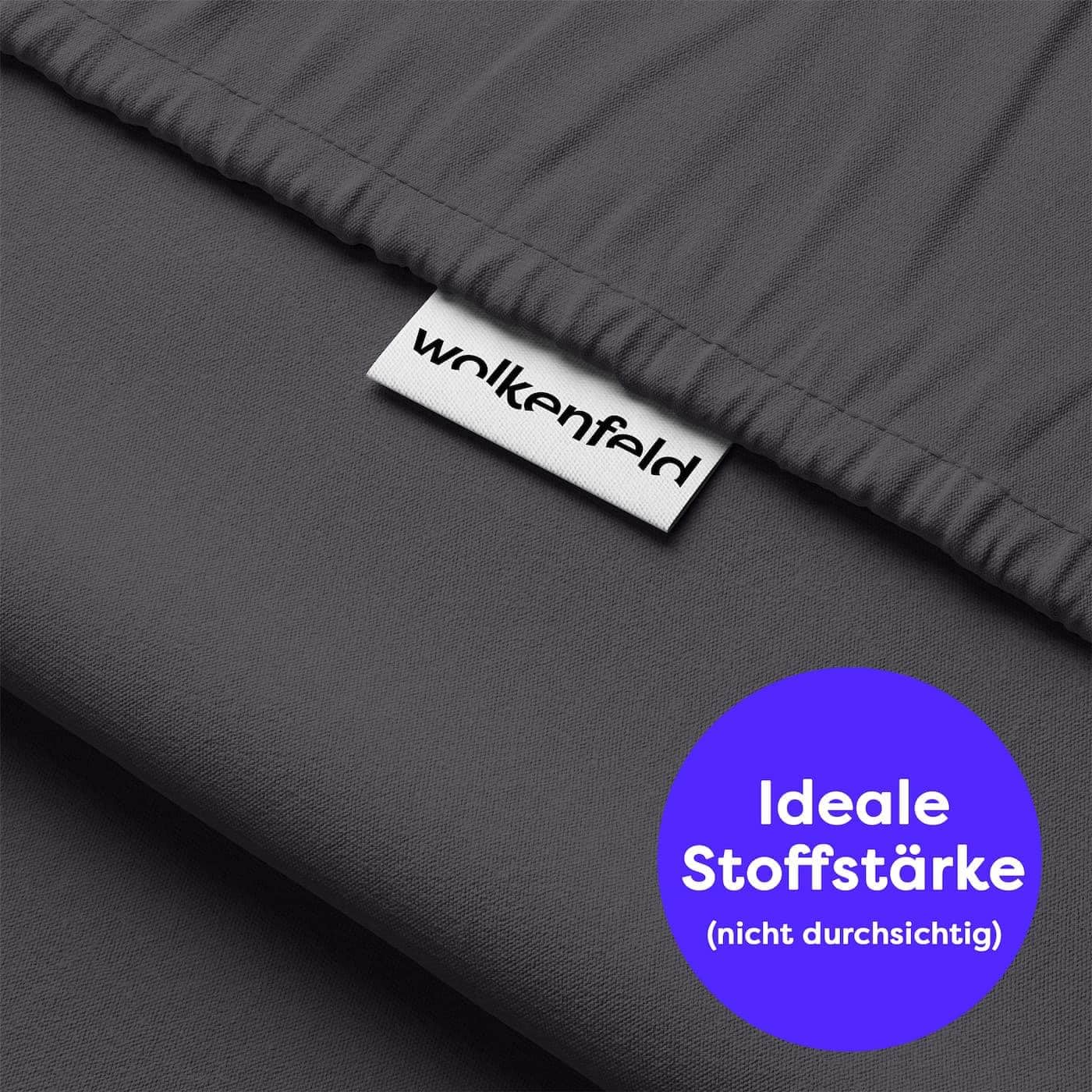 Wolkenfeld Spannbettlaken 200x220cm – 220x240cm – Premium Jersey Baumwolle mit 5% Lycra – Faltenfreies Bettlaken für hohe Matratzen bis 40 cm – Atmungsaktiv & Oeko-TEX Zertifiziert – Anthrazit