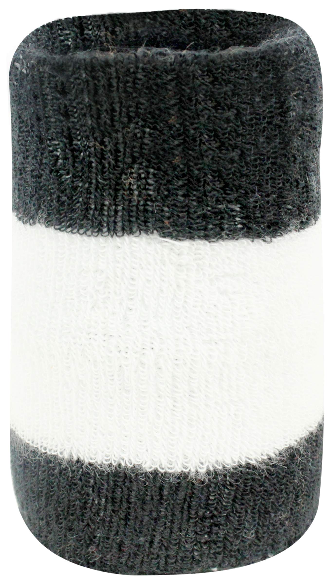 Neska Moda Unisex Pack of 1 Black and White Striped Cotton Wrist Band-WB47-image-20