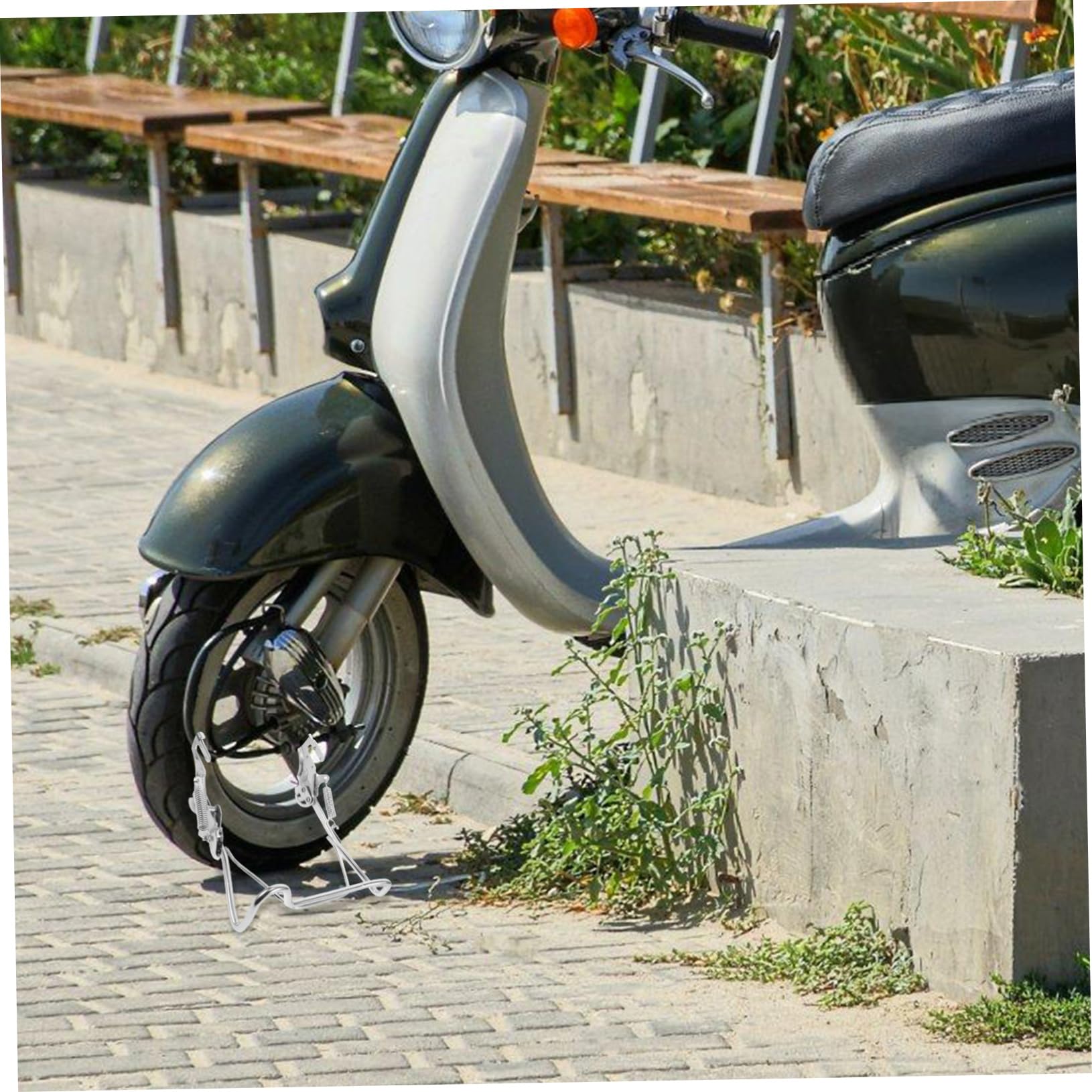 Anneome Béquille Double Réglable en Acier pour Électrique Support Stable et Solide pour Stationnement Accessoire de Scooter Électrique Compatible Divers Modèles