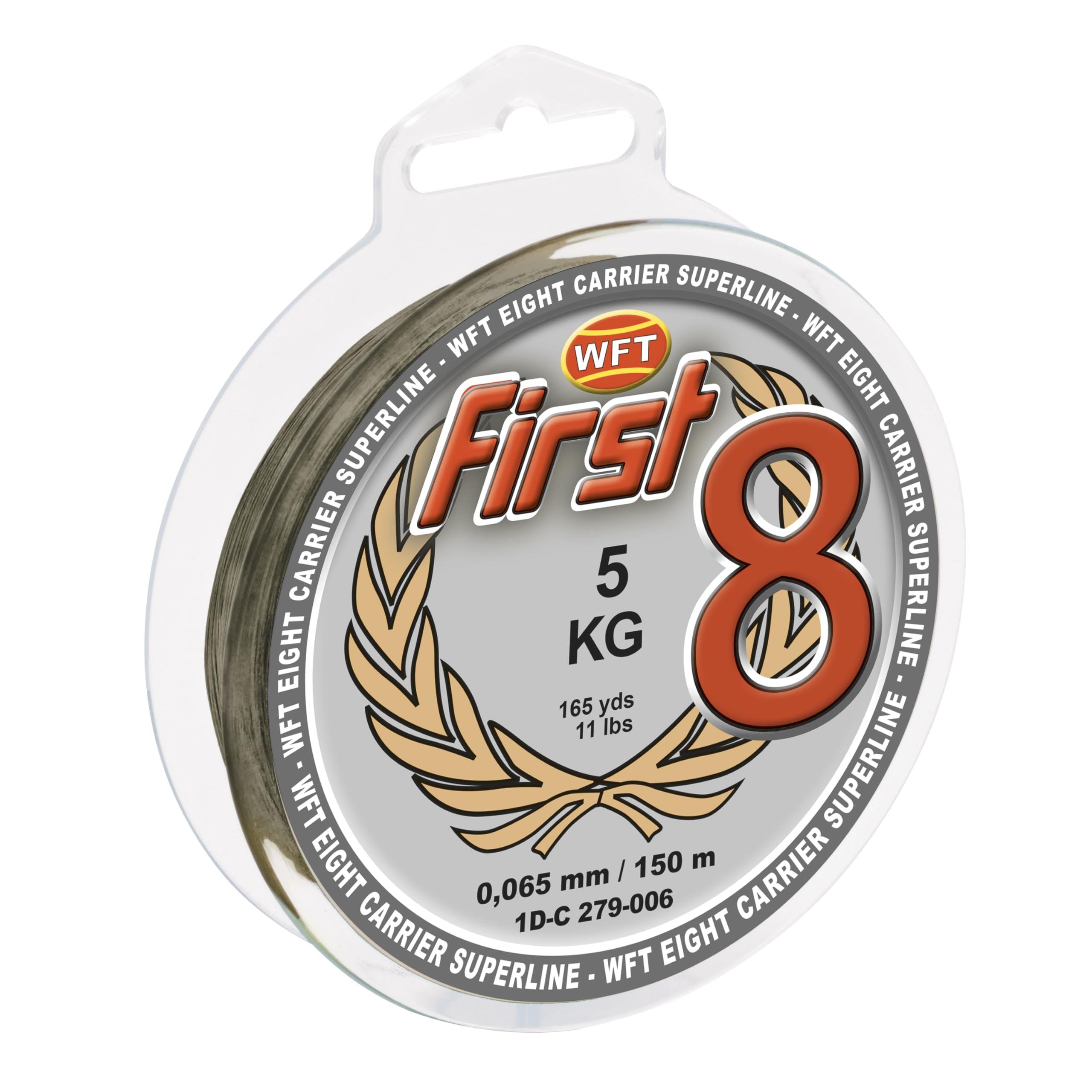 WFT First 8 Low Viz Grey – 8-Fach geflochtene Angelschnur (300 m, Ø 0,12 mm, 12 kg)