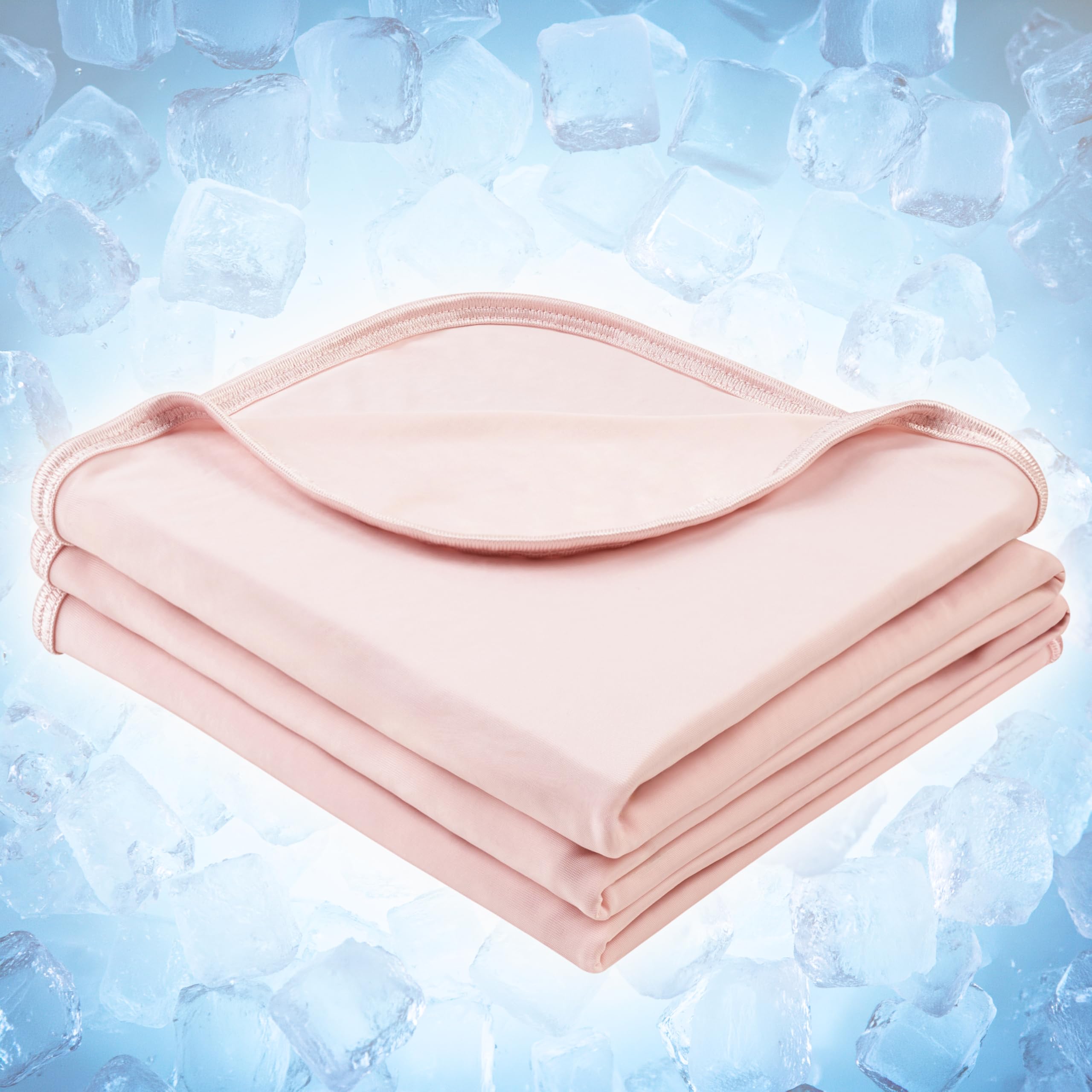 PAVILIA Cooling Blanket for Hot Sleepers, Arc-Chill Cooling Throw, Lightweight Cold Summer Blanket for Night Sweats & Hot Flashes, Breathable Cool to Touch Blanket for Couch Bed, Pink, 60x80inch, Twin