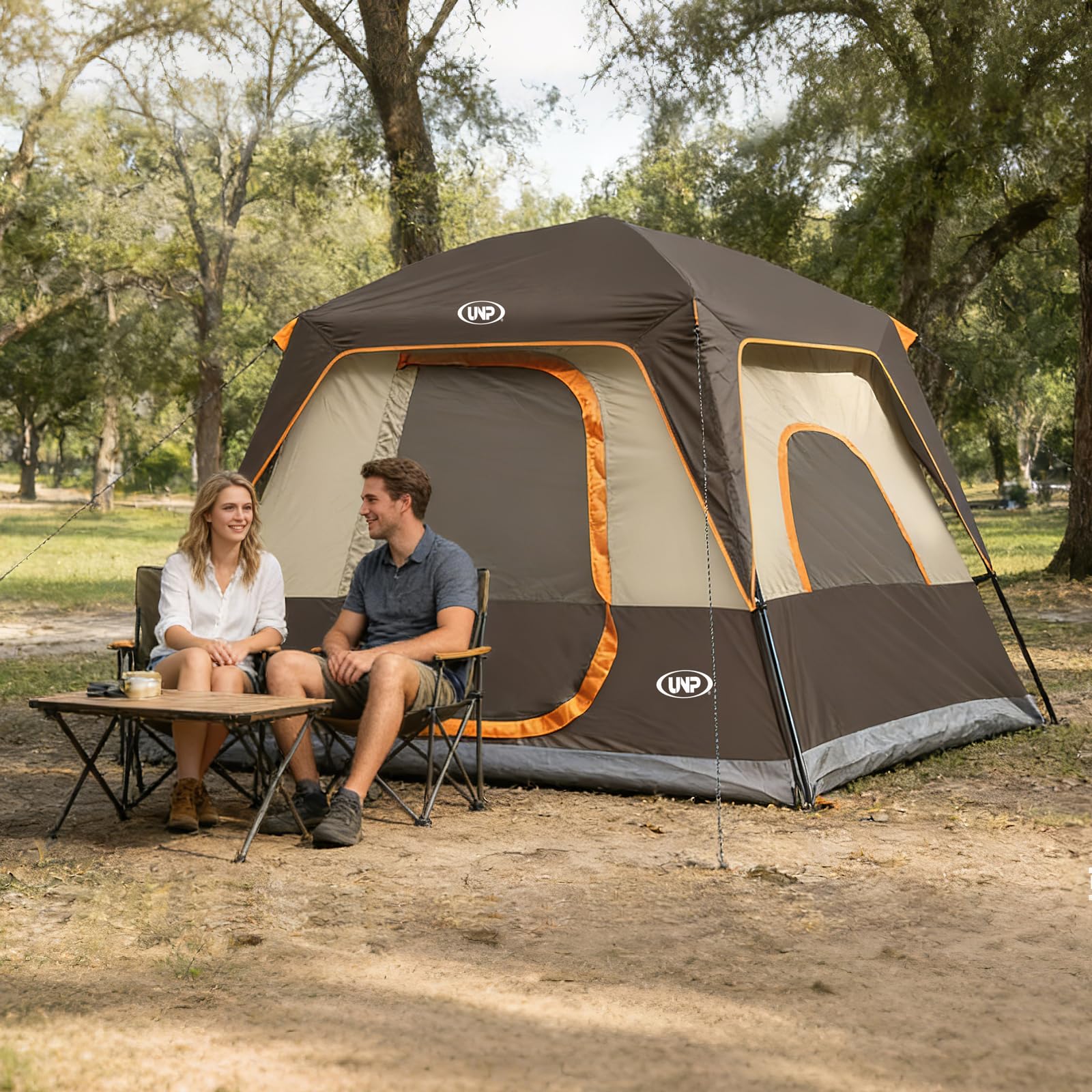 UNP Tenda da cabina portatile per 4-8 persone, facile da montare, impermeabile con protezione antipioggia per campeggio/escursionismo all'aperto