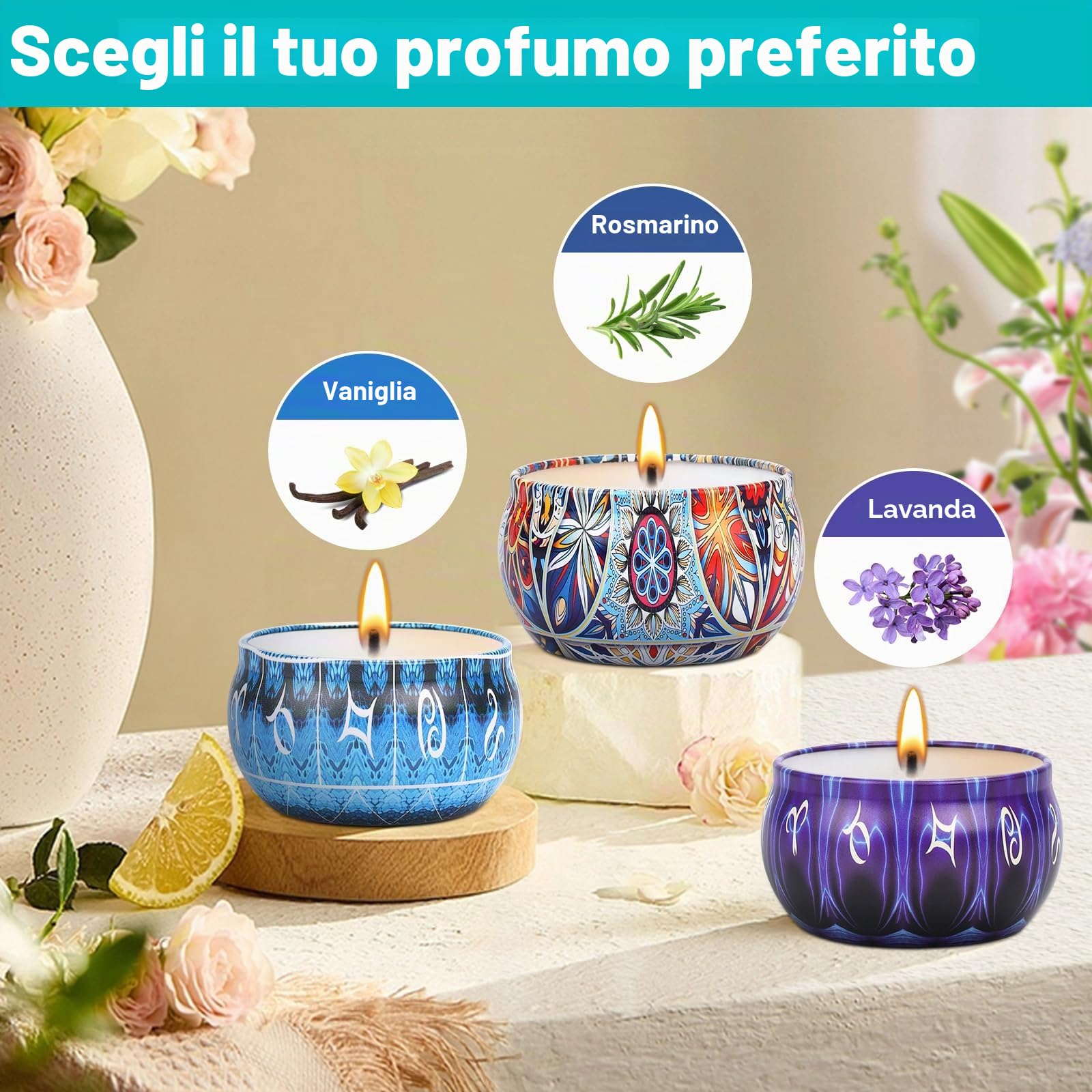 Set di 18 candele profumate per donne, per aromaterapia, per Natale, per compleanno, San Valentino, festa della mamma, giardino, bagno, yoga