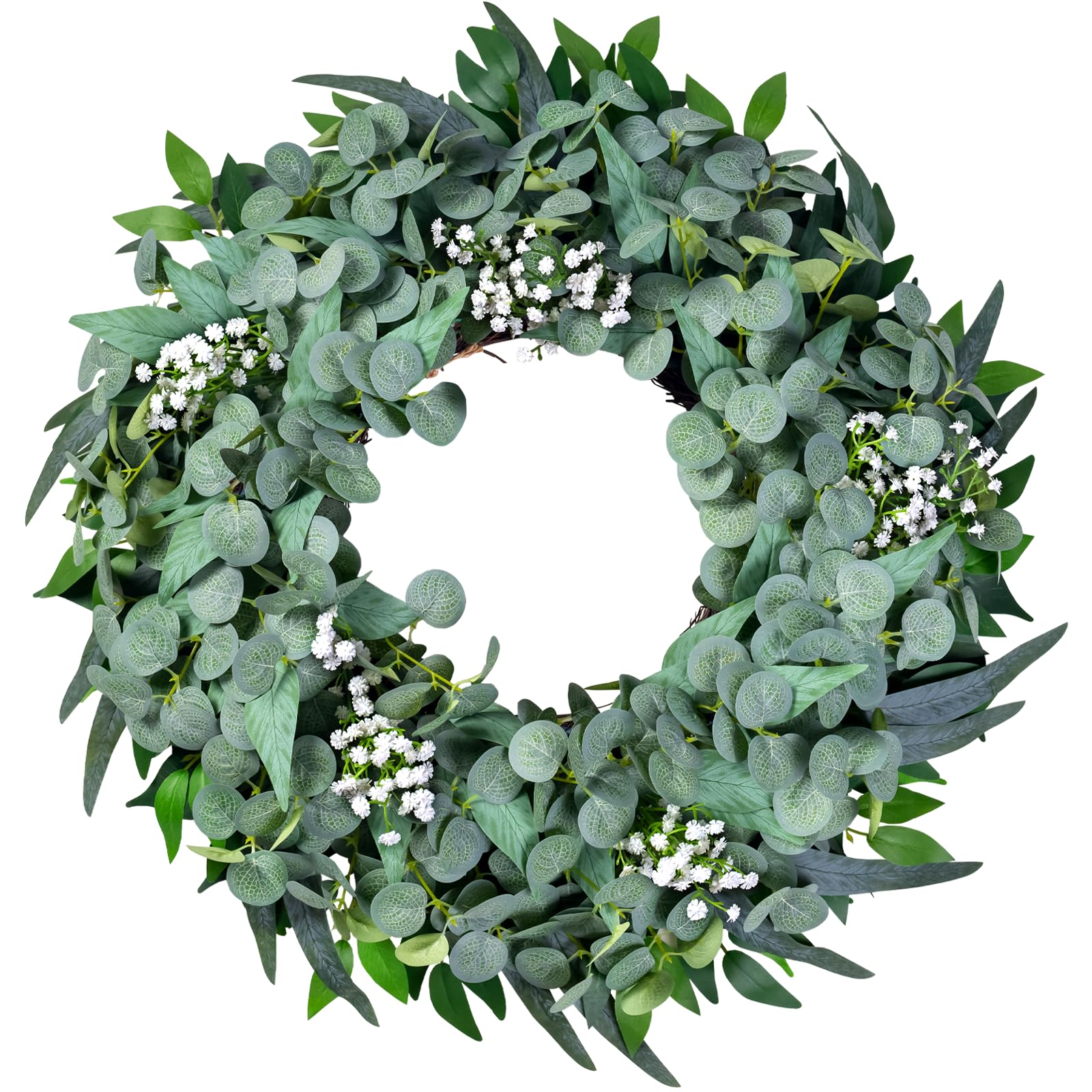 WREATHOME 20-22 Inch Silk Greenery Wreath