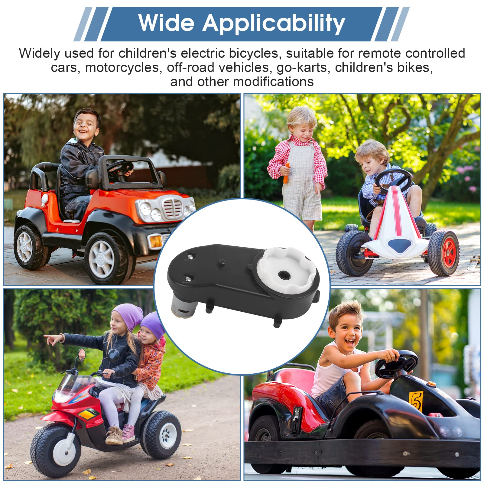 12V 16000Rpm Boîte de Vitesse de Moteur Électrique, Boîte de Vitesse de Voiture d'enfant, boîte de Vitesse de Moteur électrique RS390 pour des Voitures d'enfants(Noir)