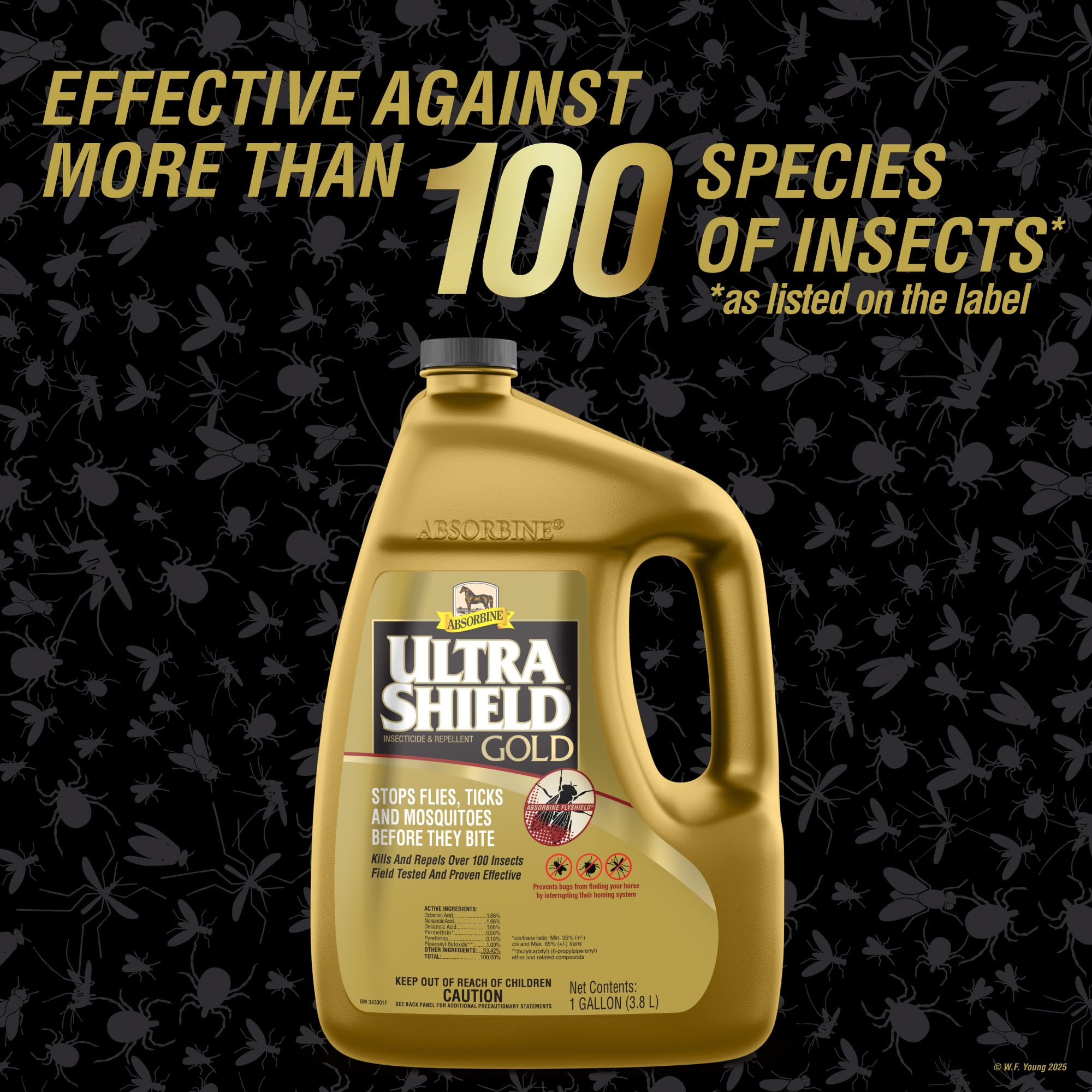 Absorbine UltraShield Gold 128oz Insecticide & Repellent for 100+ Insects, Use on Horses - image 3