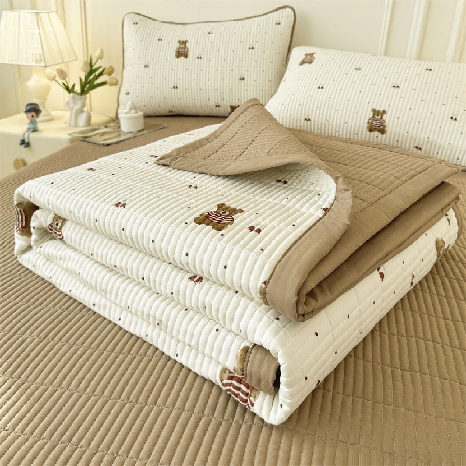 Florals Printing Quilted Bedspreads, Double King Size Bedspread, Soft Comforter Bed Throw Microfiber Bed Spread, Reversible Quilted Throw, for All Season Bedroom Decorative (COLOR 6,150x200cm)
