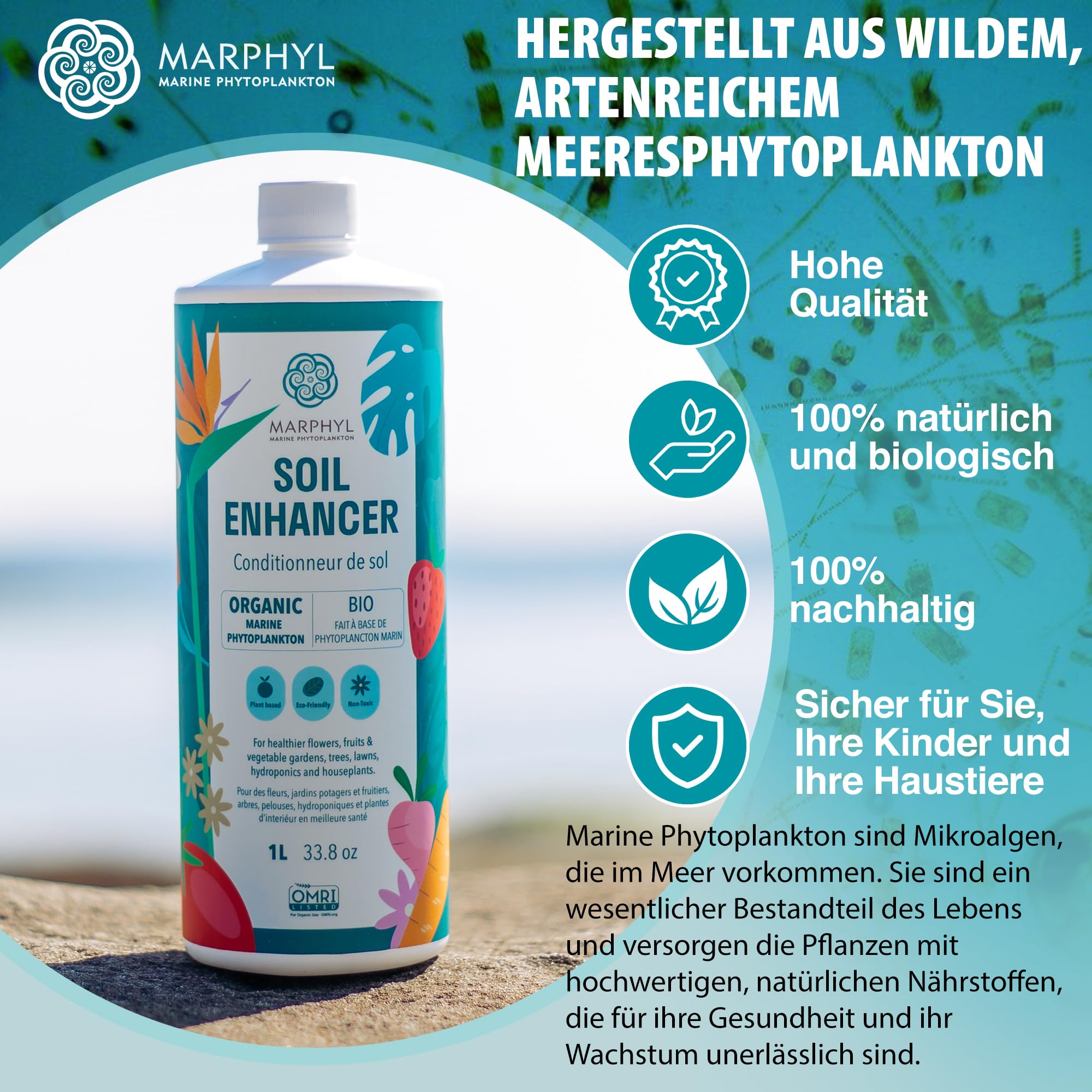 Pflanzen Dnger Zimmerpflanzen und Garten - Marine Phytoplankton  Bodenverbesserer und Hydrokultur Dnger fr Grser, Blumen, Bambus,  Sukkulenten, & Gemse - MARPHYL Bio Pflanzendnger Flssig : Amazon.de:  Garten