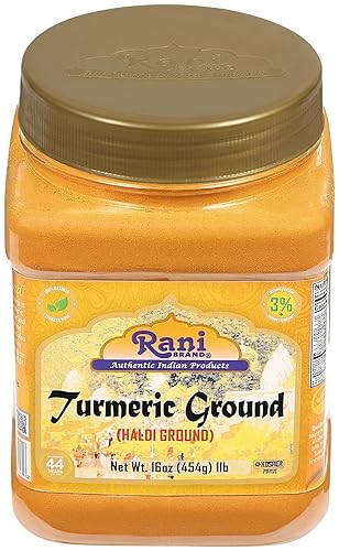 Miniatura 4 de Rani - Especias en polvo de raíz de cúrcuma Haldi alto contenido de curcumina 16 onzas 1 libra 1601oz totalmente natural 100 puro sin sal vegano