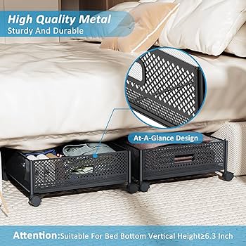 Amazon.com: Nonkky Under Bed Storage with Wheels 47.2