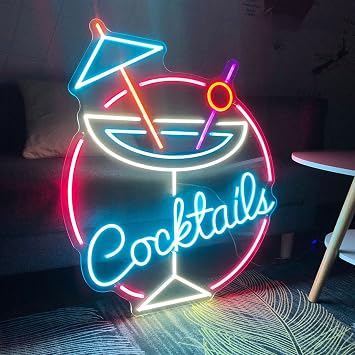 Neon Işıklar / Işık İşaretleri / Reklam İşaretleri, Kokteyller Neon Işıklar LED Neon Duvar Lambası Akrilik Tabela Neon Işıklar / Işık İşaretleri / Duvar Dekorasyonu için Reklam Tabelaları Noel Parti