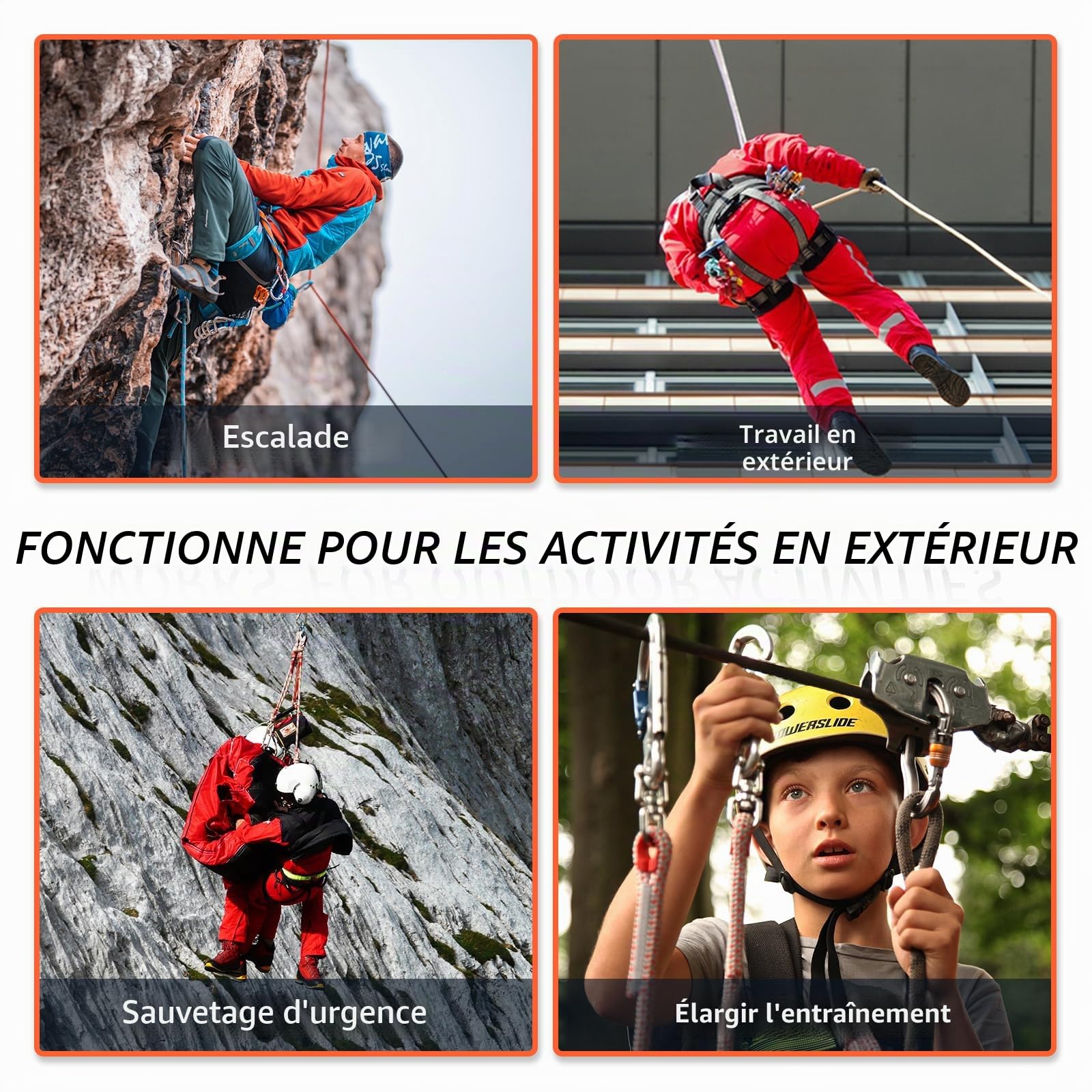 NewDoar 12KN Corde Flottante Marine 10mm Corde d'amarrage 10M/20M/30M Corde d'amarrage pour la Navigation, Le mouillage, Le Camping, la pêche et l'auvent de Tente avec 2 crochets-Orange/20M