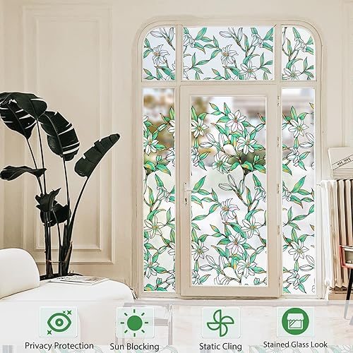 Miniatura 5 de Coavas Película de privacidad para ventana de vidrieras adhesivas Película decorativa para tintado de ventana para el hogar, película de vidrio