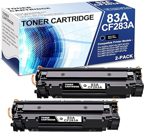 Paquete de 2 cartuchos de tóner negro 83A CF283A con chip 83A CF283A compatible con CF283A, repuesto para HP Pro M201n M201dw MFP M125a MFP M125nw