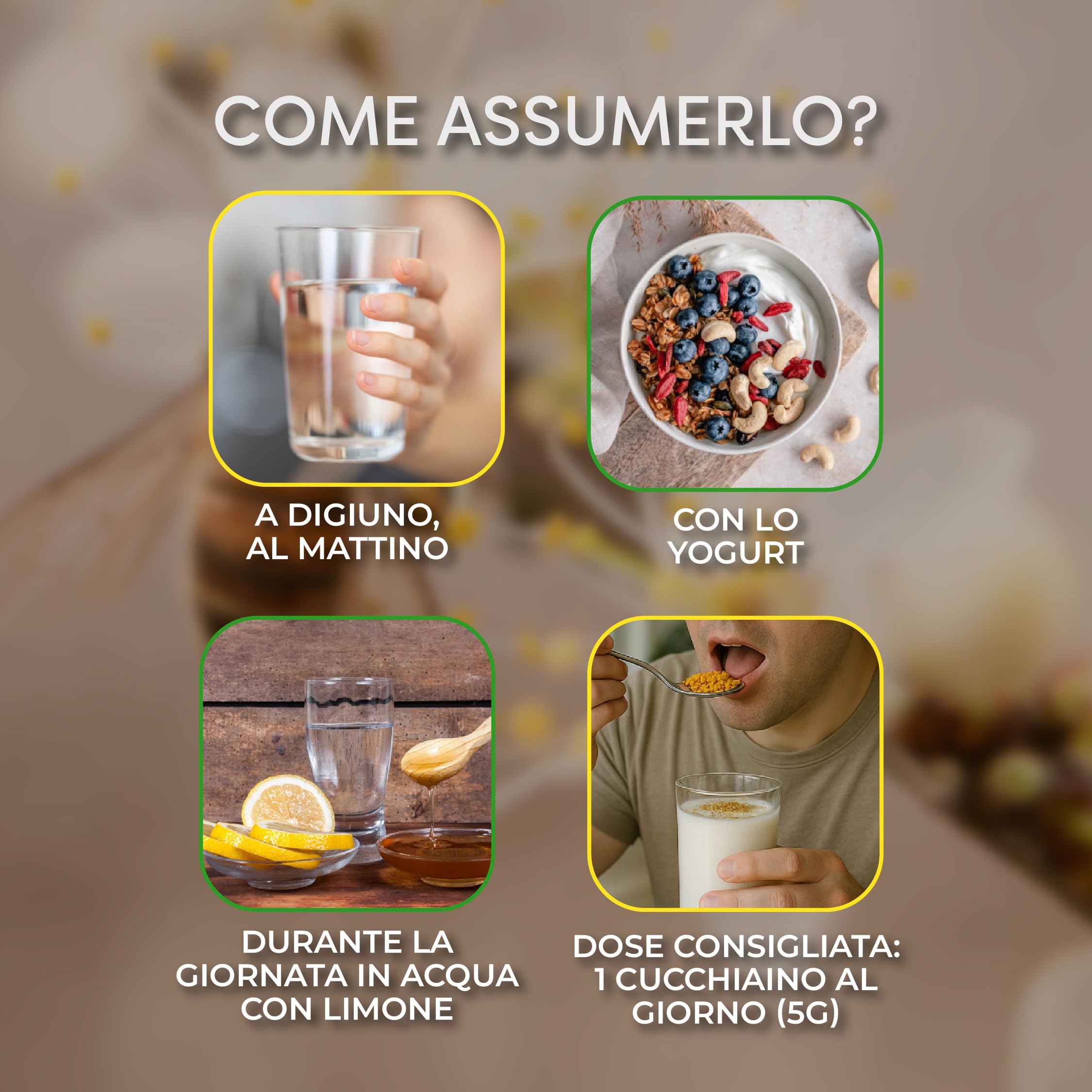 RACILIA Polline d'Api Biologico Italiano in Granuli - 100% Naturale da Agricoltura Biologica Siciliana - 1kg