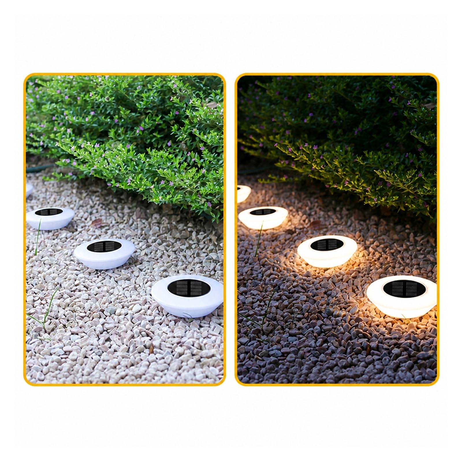 Lampy Solarne Naziemne, Solarne Oświetlenie Gruntowe 14LED Zewnętrzna Lampa Trawnikowa do ścieżki tarasowej(Warm light 4PCS)