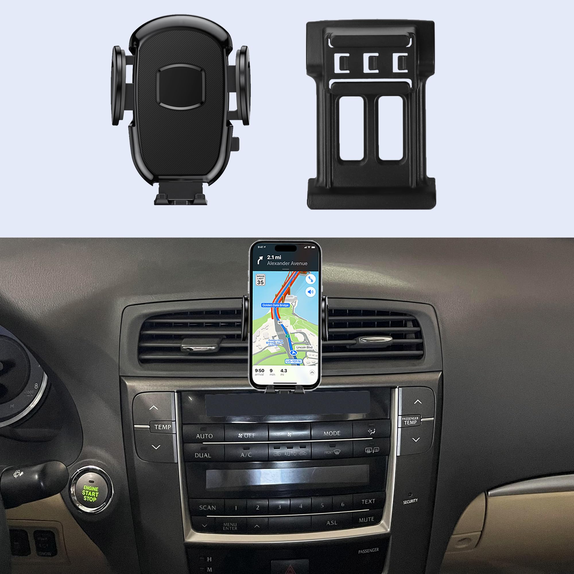 Car Phone Holder Fits for Lexus IS 350/IS 250 2009-2013, IS 250 C/IS 350 2010-2015,Buckle Mount Compatible with Car Vent,Fit Snugly and Easy to