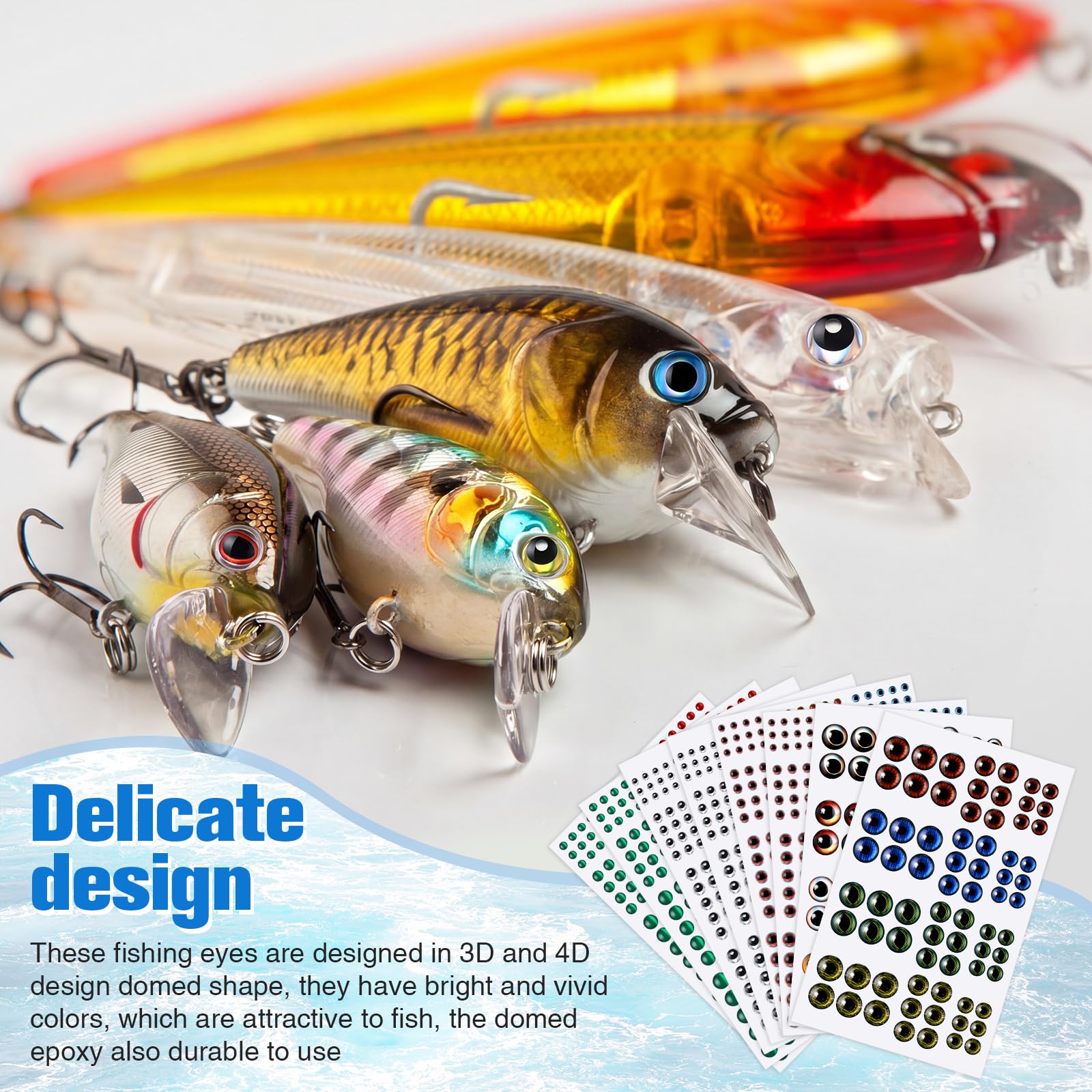 best eyes for fishing lures Amazon.com : Gejoy 1242 Pieces 3D 4D 5D Fishing Eyes Oval Realistic Lure  Eyes for Making Fishing Bait Fly Tying Streamers Lures Crafts, 6 Sizes: 3  mm/ 4 mm/ 5 mm/ 6