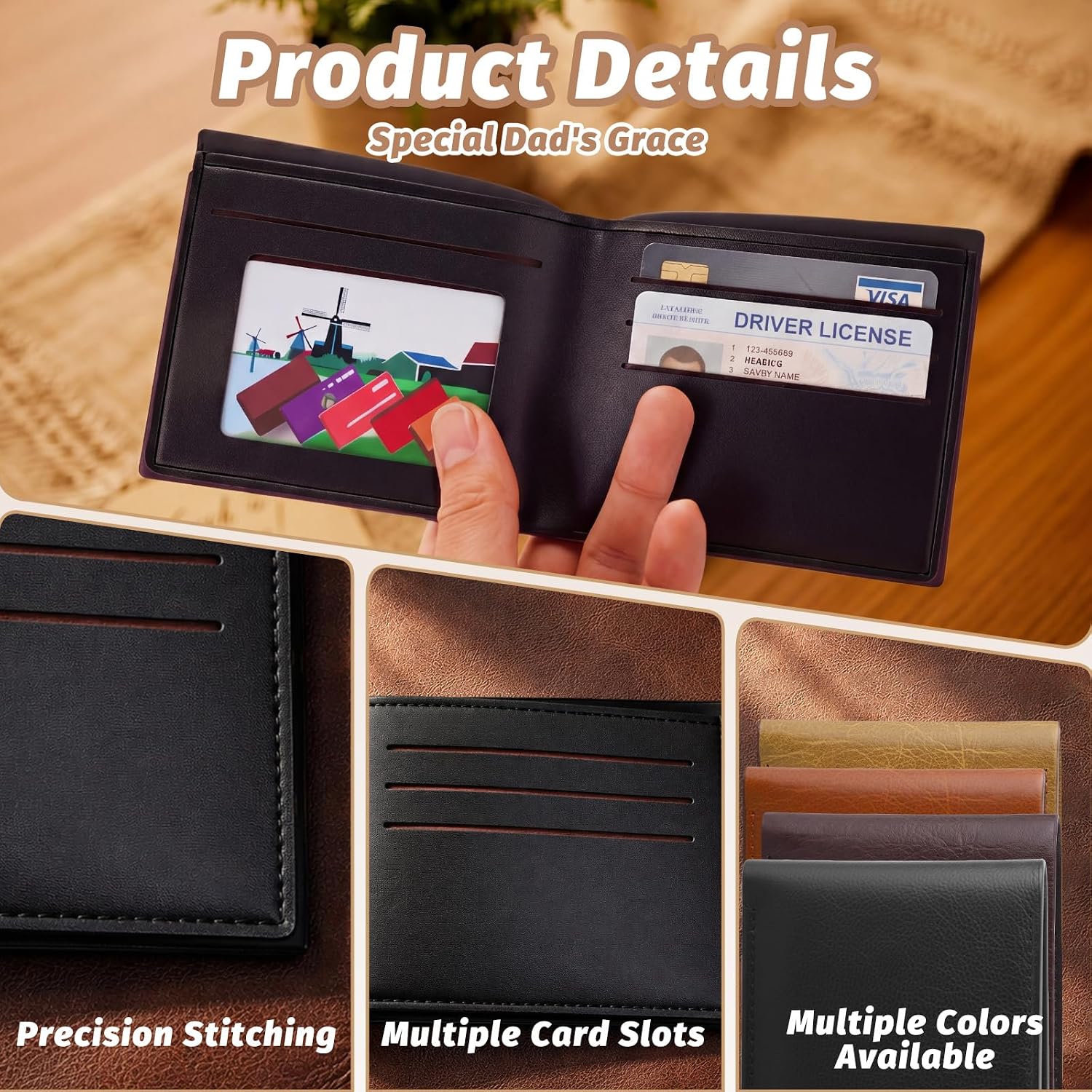 12 Sets Christian Leather Wallet Bulk Church Gift Wallets for Men Man of God Wallet with Bible Verse Cards Christian Men Gifts Bulk for Dad Husband(Brown Black Tan Burgundy) image 5
