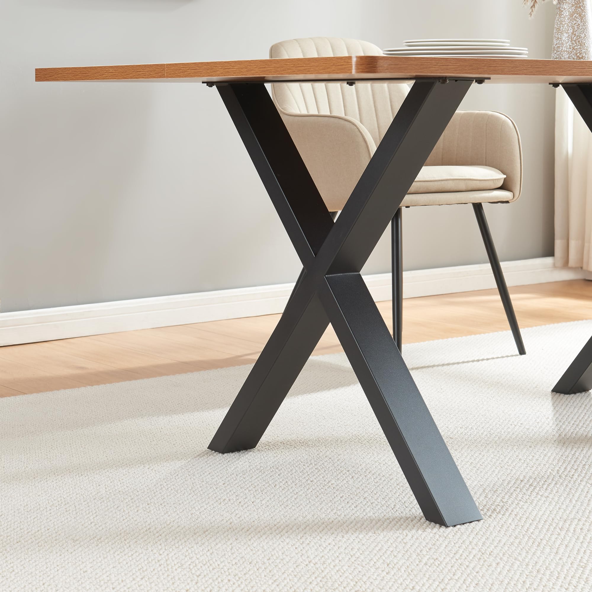 [en.casa] Set di 2 Gambe in Acciaio Nero Per Mobili 'Fai da Te' - Altezza 72 cm - Gambe a Forma di X per Tavoli Scrivanie Banconi