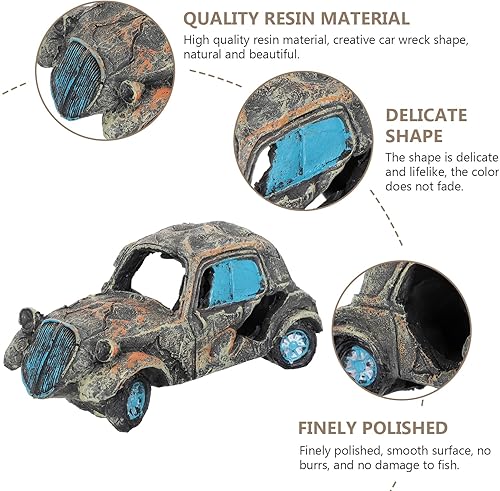Miniatura 3 de Abaodam Adorno de resina para acuario para automóvil, decoración de naufragios, resina, tanque de peces hundido, suministros de acuario para