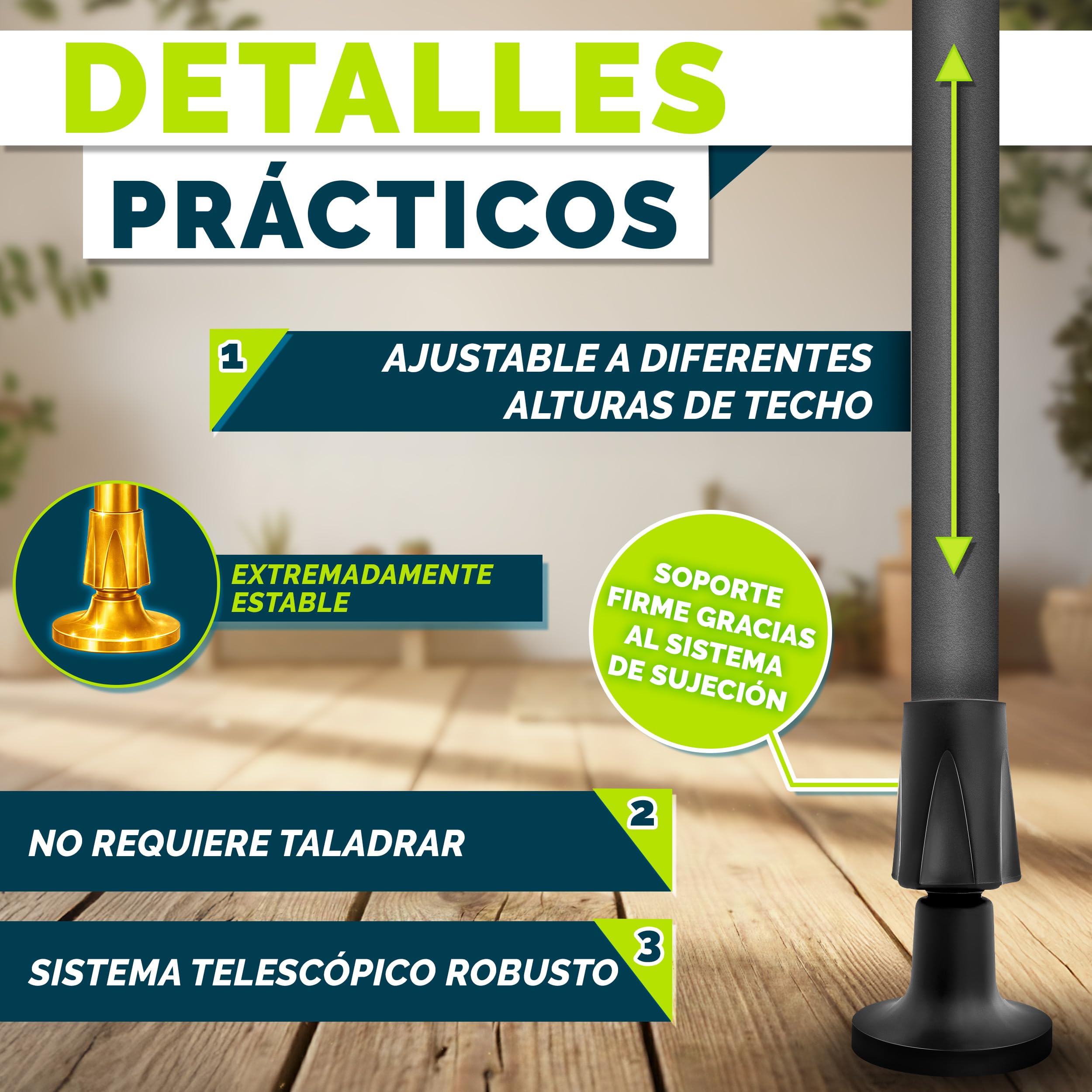Tillvex® Toldo vertical antracita con manivela, protección visual extensible y opaca, 100 x 310 cm, para balcón, terraza, jardín