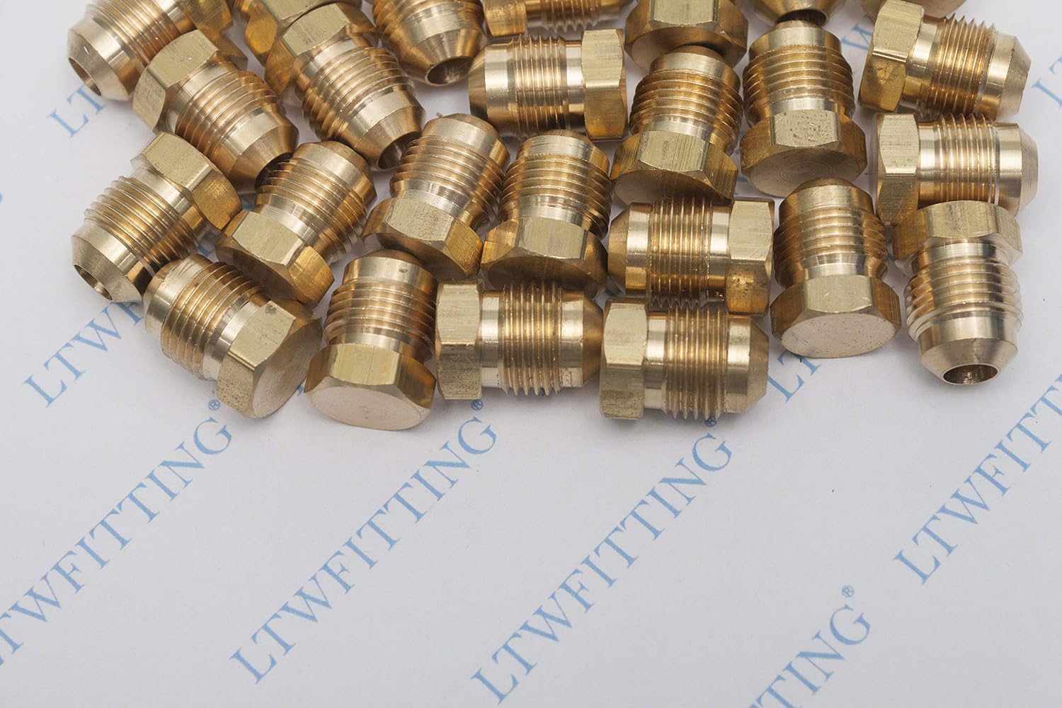 LTWFITTING Brass Flare 3/8" OD Plug, Brass Flare Tube Fitting(Pack of 300)