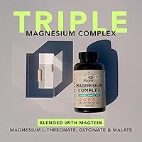 Vista 2 de AMANDEAN Complejo de magnesio Magtein. L-treonato, glicinato, malato Mezcla triple quelada de suplemento de magnesio. 90 cápsulas vegetarianas.