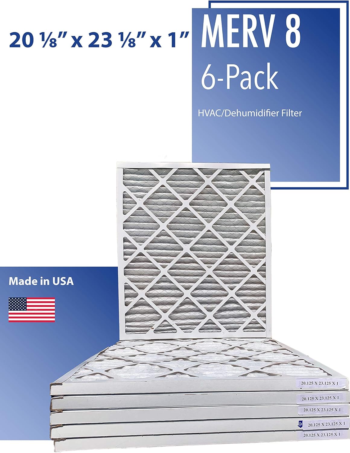 MERV 8 Pleated Air Filter - 20 1/8" x 23 1/8" x 1"