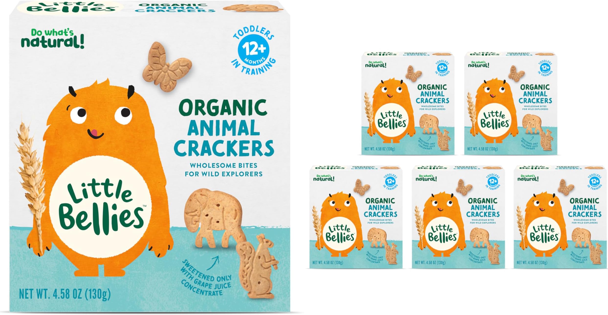 Organic Animal Crackers Toddler Snack, 4.58 oz (Pack of 5)