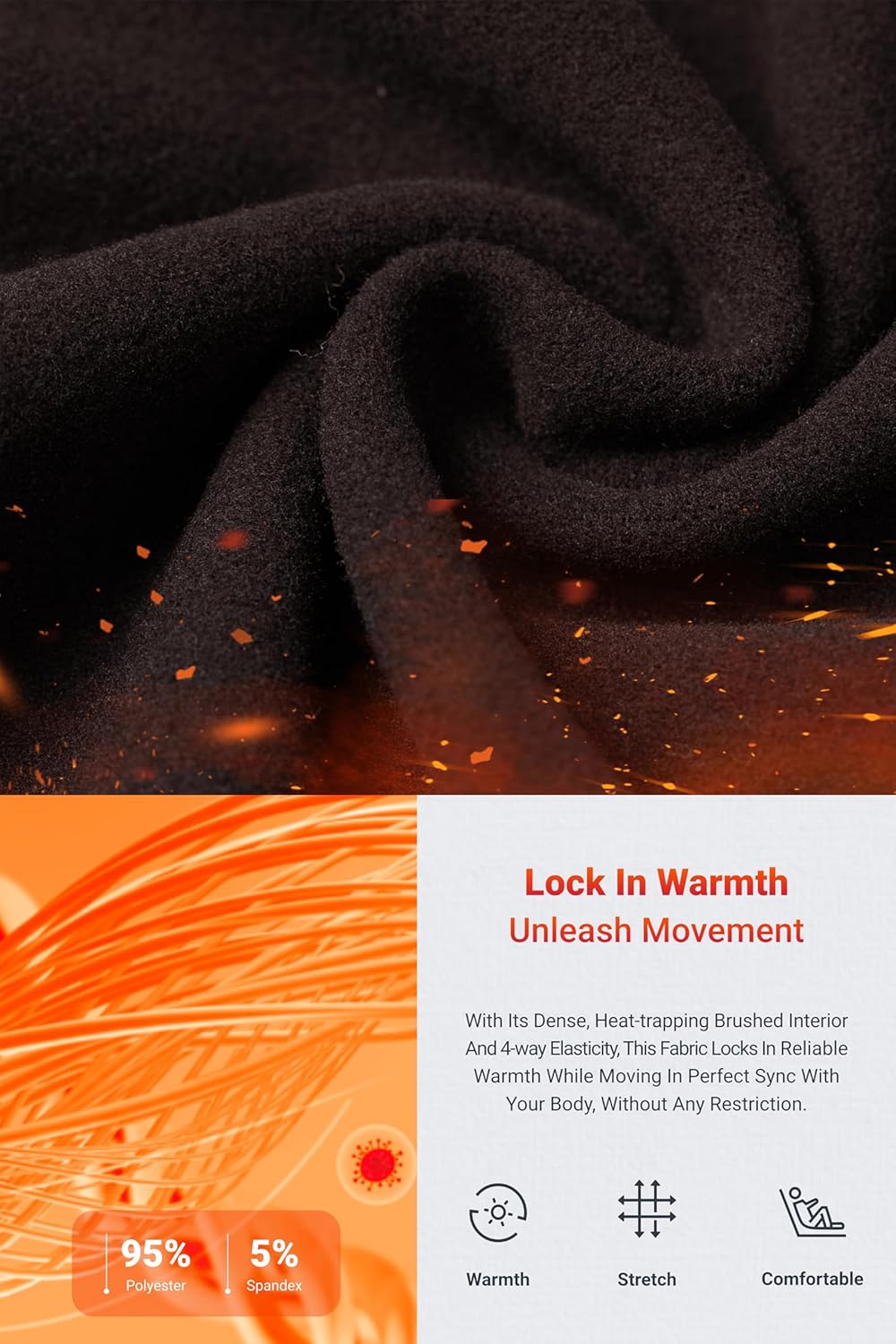 HISDERN Heat 701 Men's Thermal Golf Pants Stretch Fleece 30"/32" No Iron Comfy for Winter Business Casual with Pocket - Image 5