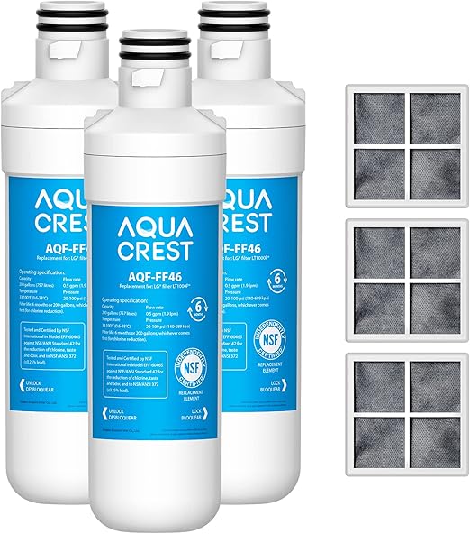 AQUA CREST LT1000PC ADQ747935 Refrigerator Water Filter and Air Filter