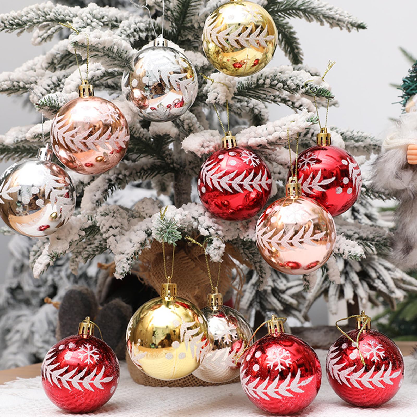 Weihnachtsbaum-Zubehör, bunt, galvanisiert, hängende Kugeln, Heimdekoration, für Urlaubs-Enthusiasten, Weihnachtsdekoration, 10 Stück