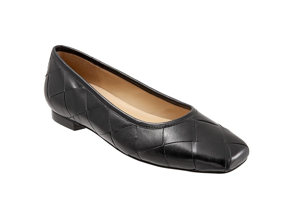 Trotters Hanny (Black Leather) Women's Shoes INTERNATIONAL SHIPPING