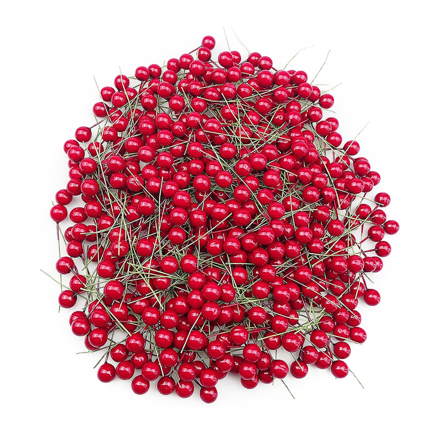 Comebachome 200PCS Realistic Red Artificial Holly Berries, Christmas Berries for Xmas Wreath Making Supplies