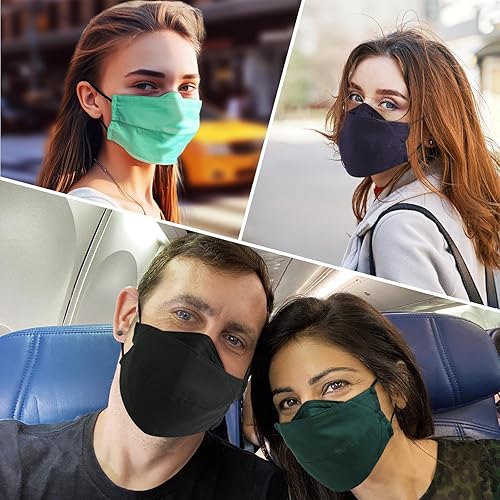 Miniatura 6 de BASE CAMP Mascarillas reutilizables de tela 100% algodón, lavables, ajustables, transpirables, con bolsillo para filtro