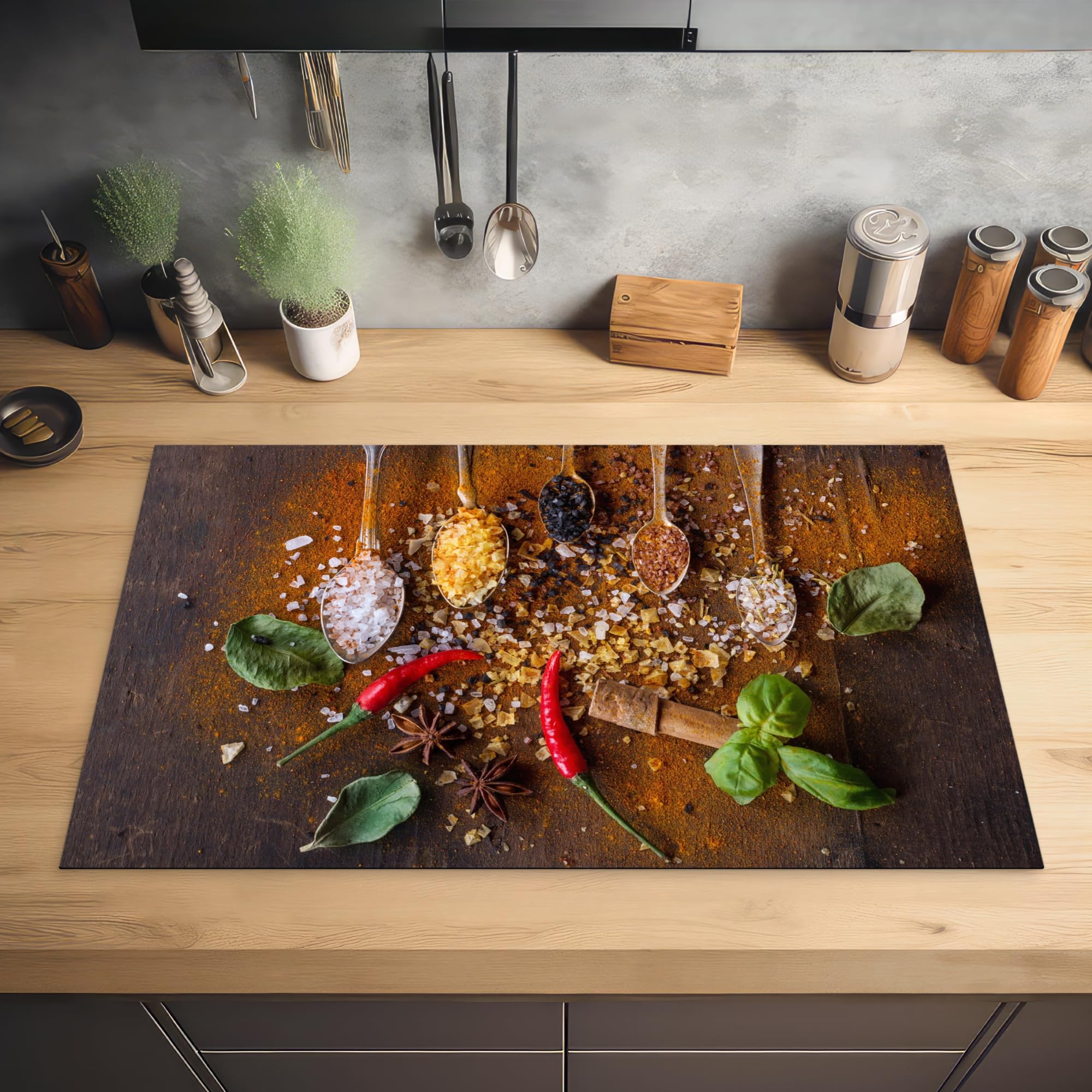 Inductie Beschermer 81x52 cm Zwart Marmer - Inductie Beschermer