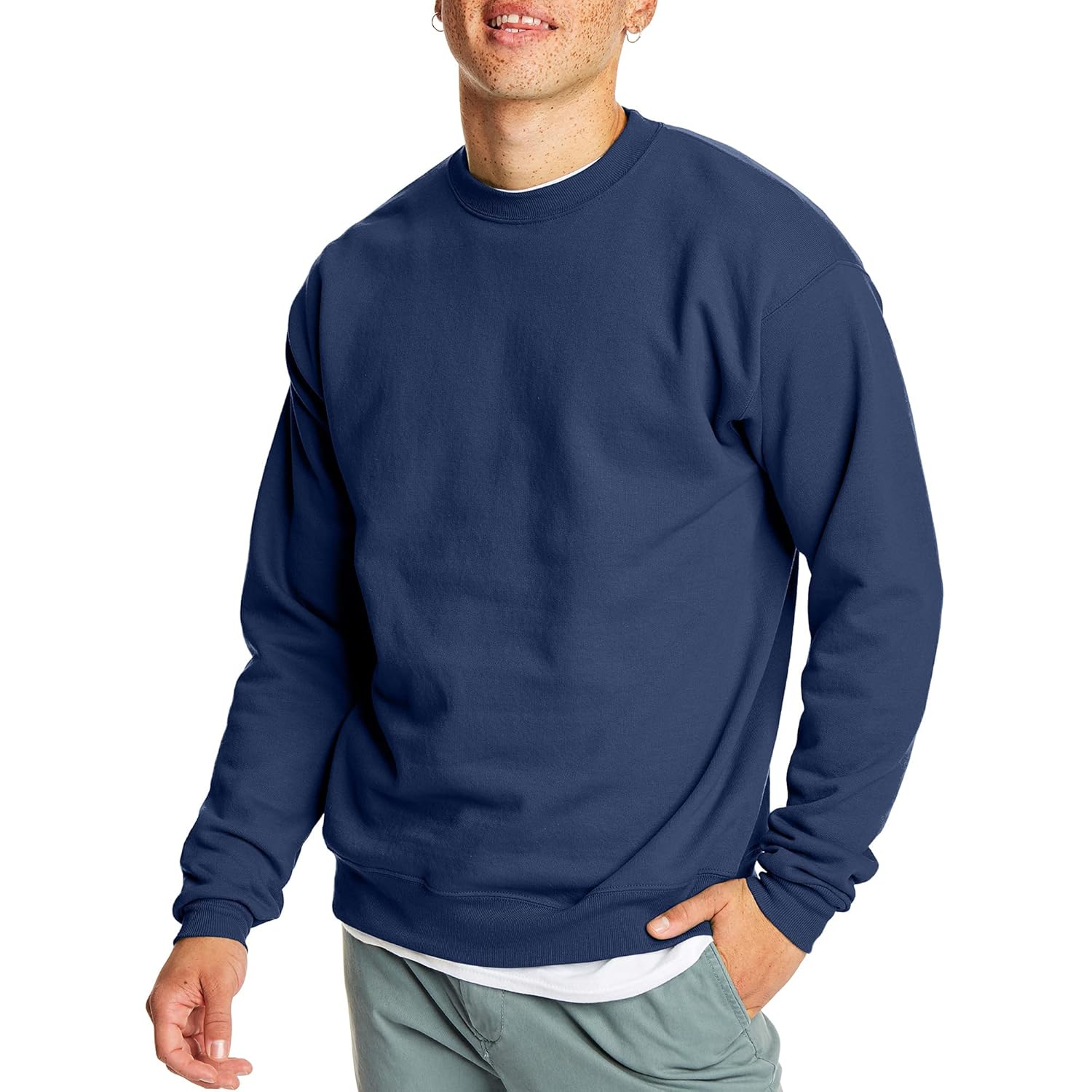 Hanes Mens Sweatshirt EcoSmart Fleece Crewneck Sweatshirt Big Tall Available 1 or 2-Pack