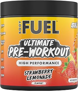 Applied Nutrition BodyFuel Pre Workout Powder - Energy & Physical Performance with Citrulline, Creatine, Beta Alanine (320g - 40 Servings) (Strawberry Lemonade)