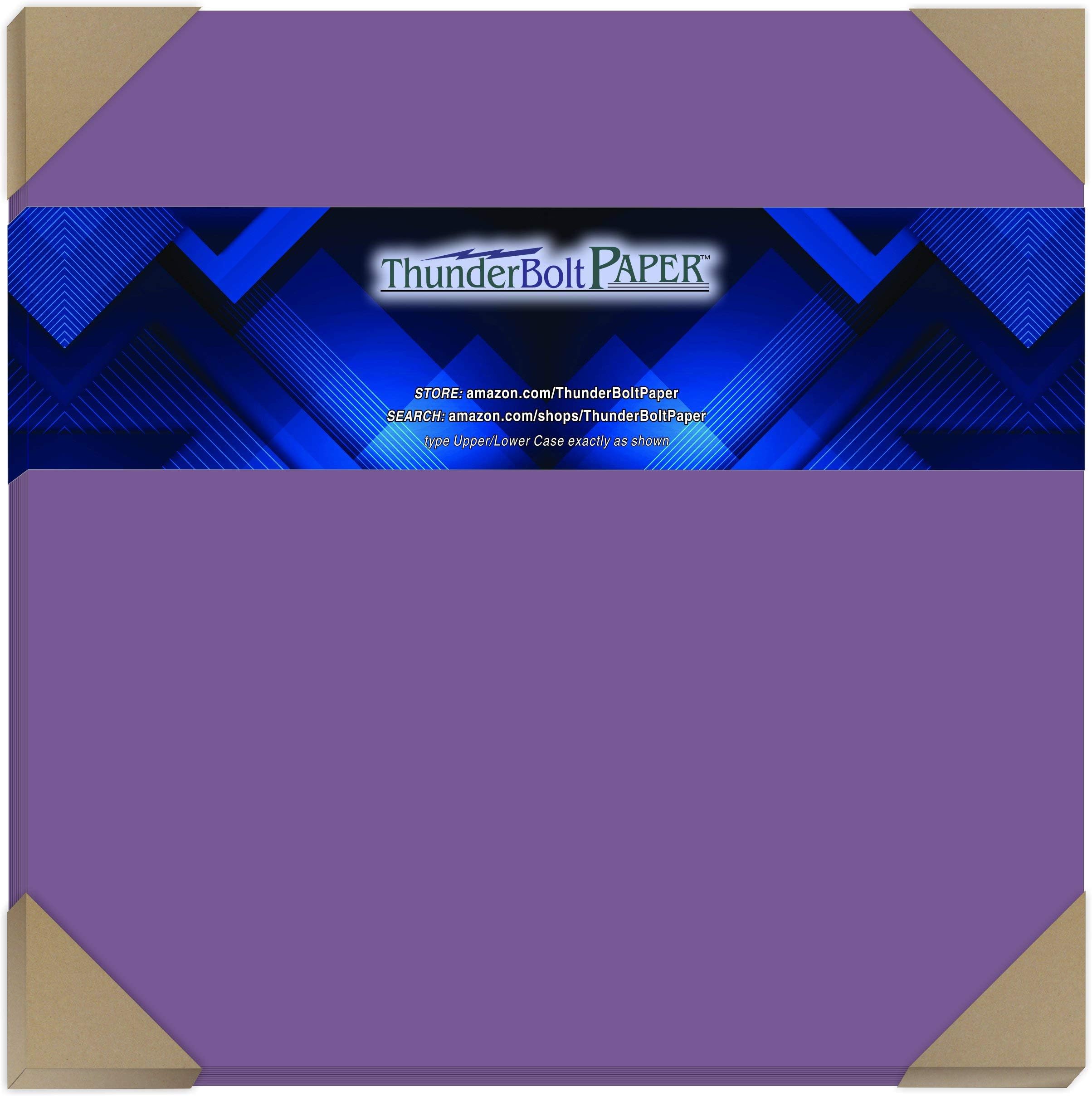 25 Purple Cardstock 65lb Cover Paper 12" X 12" (12X12 Inches) Scrapbook Album|Cover Size - Bright Colors by ThunderBolt Paper