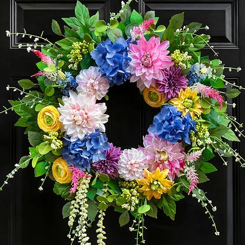 Spring and Summer Wreaths for Front Door 24 Inch Summer