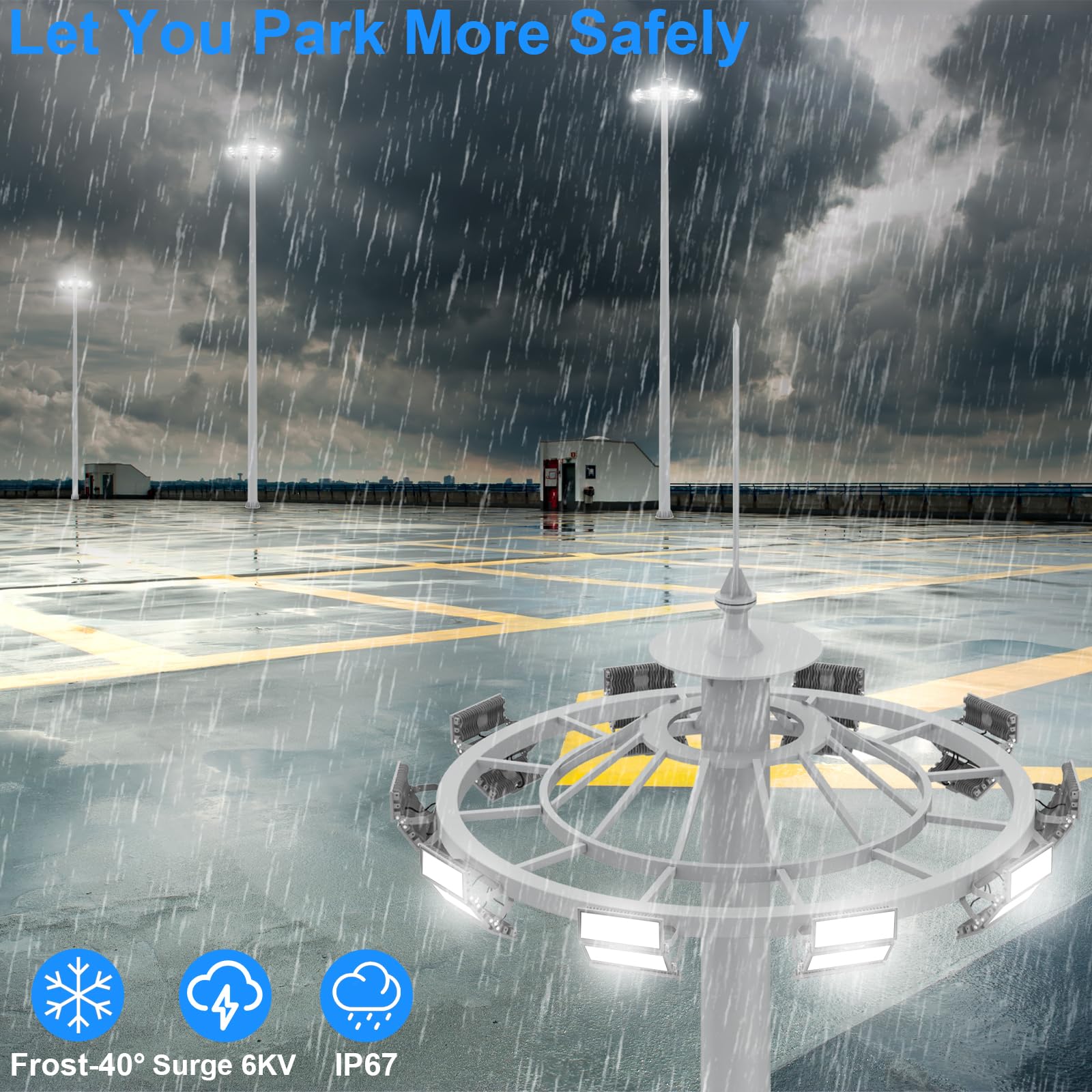 SJHUOUP 300W Stadium Lights,Super Bright 39000 Lumen, LED Flood Light Outdoor,LED Sport Arenas Light,Surge 6KV,IP67 Waterproof 6500K Daylight White,IP65 Waterproof Stadium Lights Outdoor