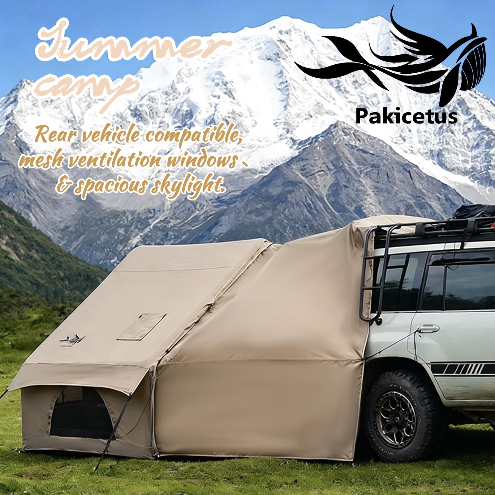 Aufblasbares Zelt, 5 Min Schnellaufbau, mit Handpumpe, Wasserdicht Luftzelt für 4-6 Personen, Outdoor Camping Familienzelt