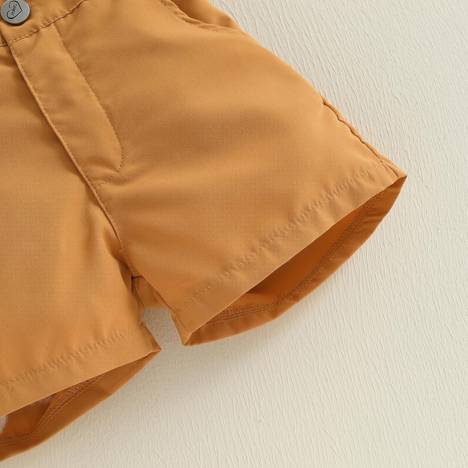 Tsnbre Toddler Baby Boy Clothes Shorts Set Dinosaur Print Shirt Short Sleeve Button Down Top Solid Shorts Summer Outfit - Image 7