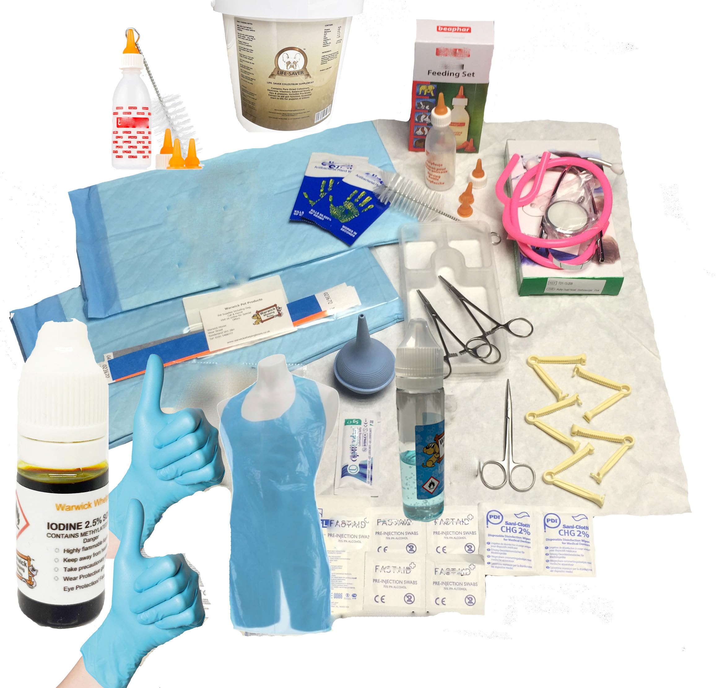 Warwick Select Whelping Box Kit Puppy Dog Whelping Box Pads & ID Bands,Warwick Whelping Boxes® + 100 gram Puppy Milk (Emergency Feed)