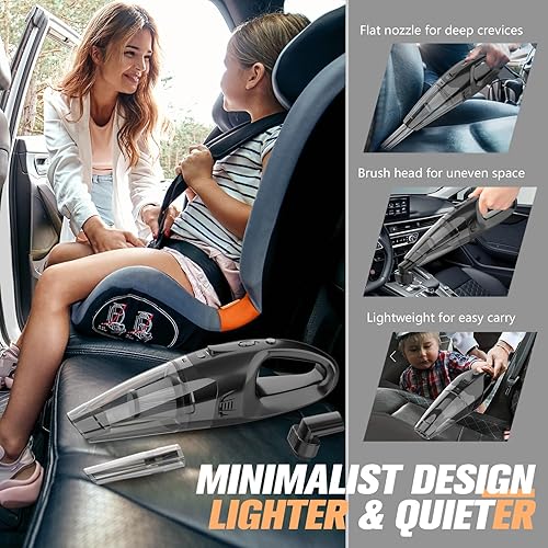 Miniatura 5 de Aspiradora de mano inalámbrica recargable, aspiradora de mano inalámbrica con LED, carga USB, 1.65 libras, aspiradora de coche para